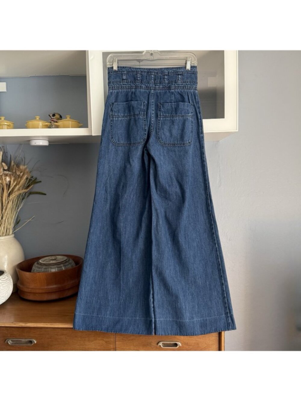 Free People Augusta Wide Leg High rise Jeans Sz 25 Maytal Blue - Picture 3 of 5